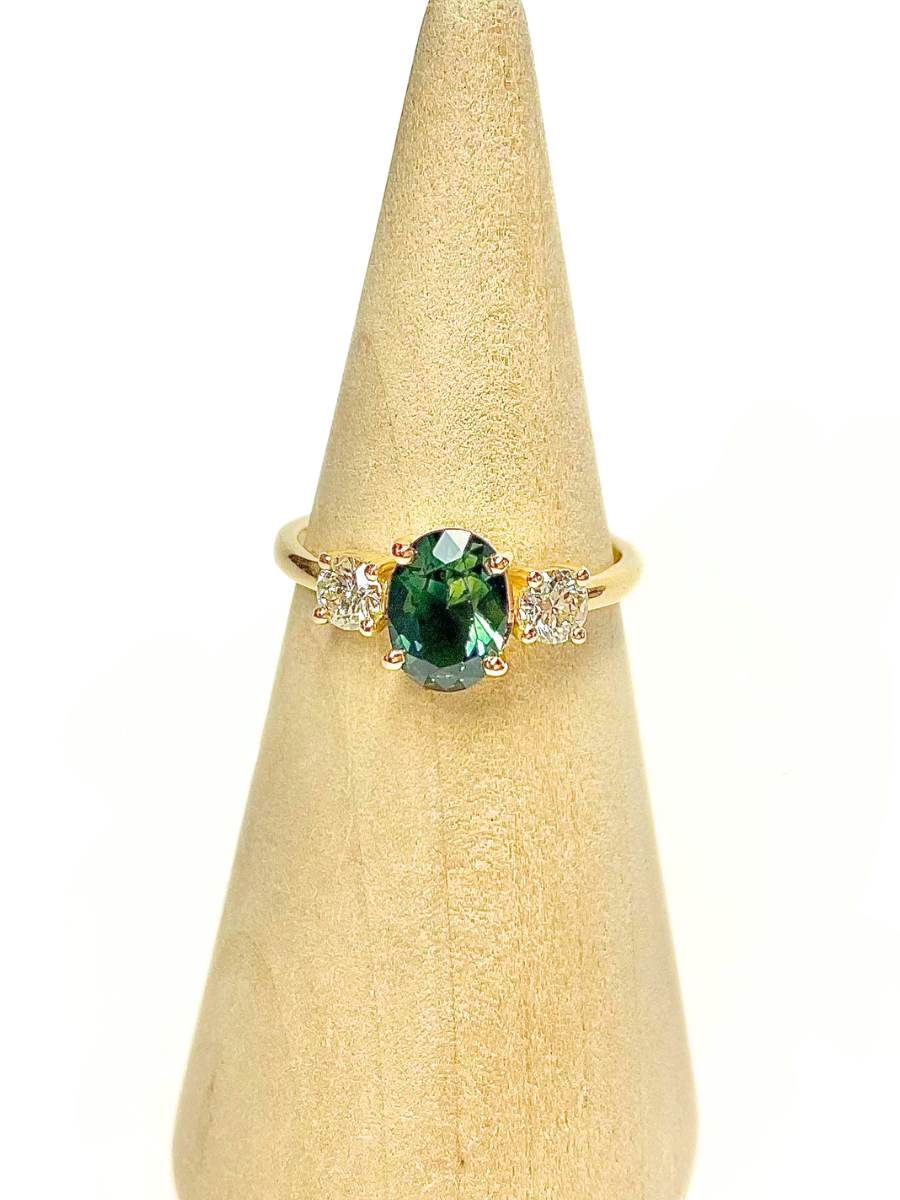 Sapphire and Diamond Triligy Ring