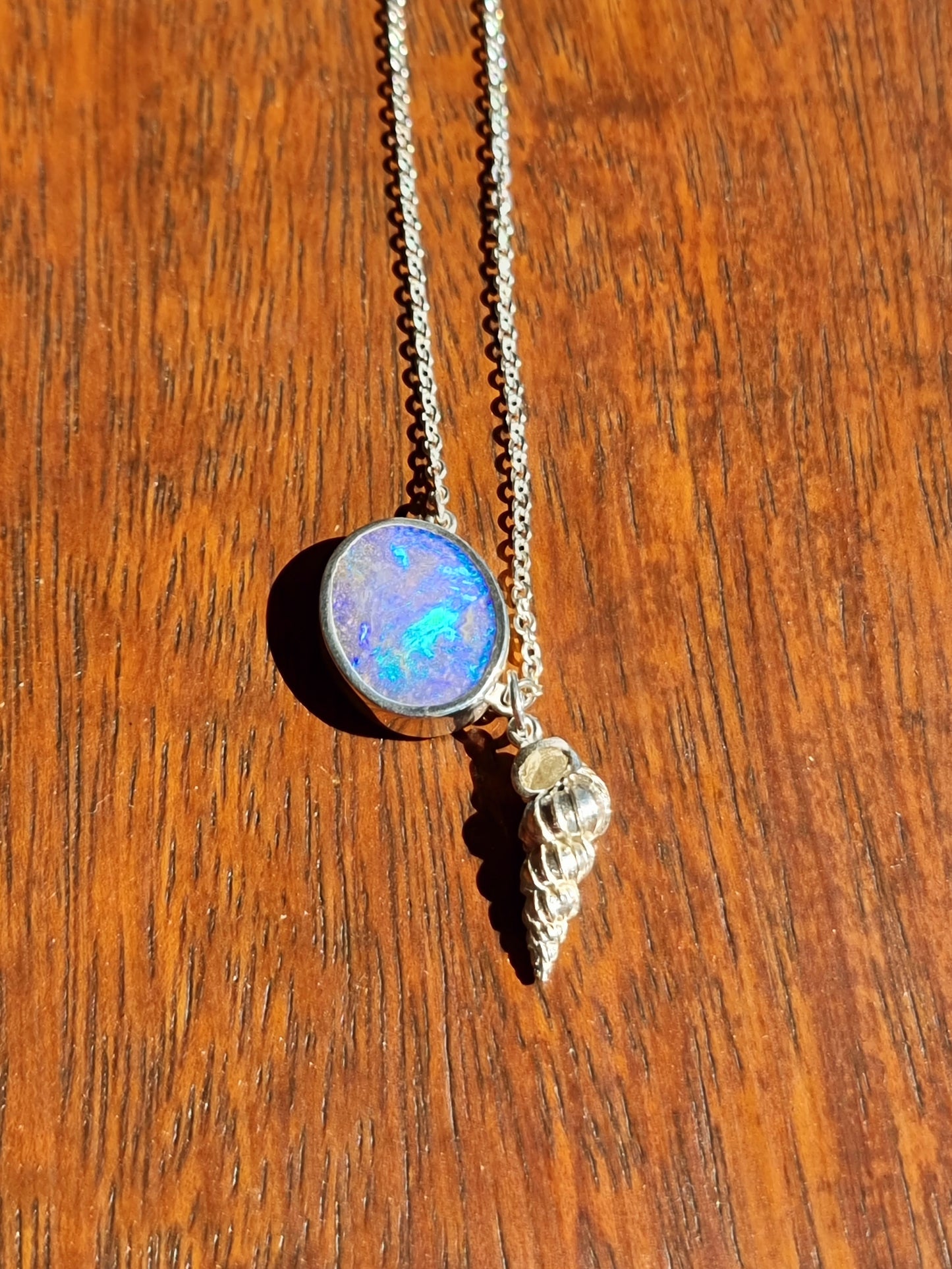 Ocean Porthole Solid Opal Pendant