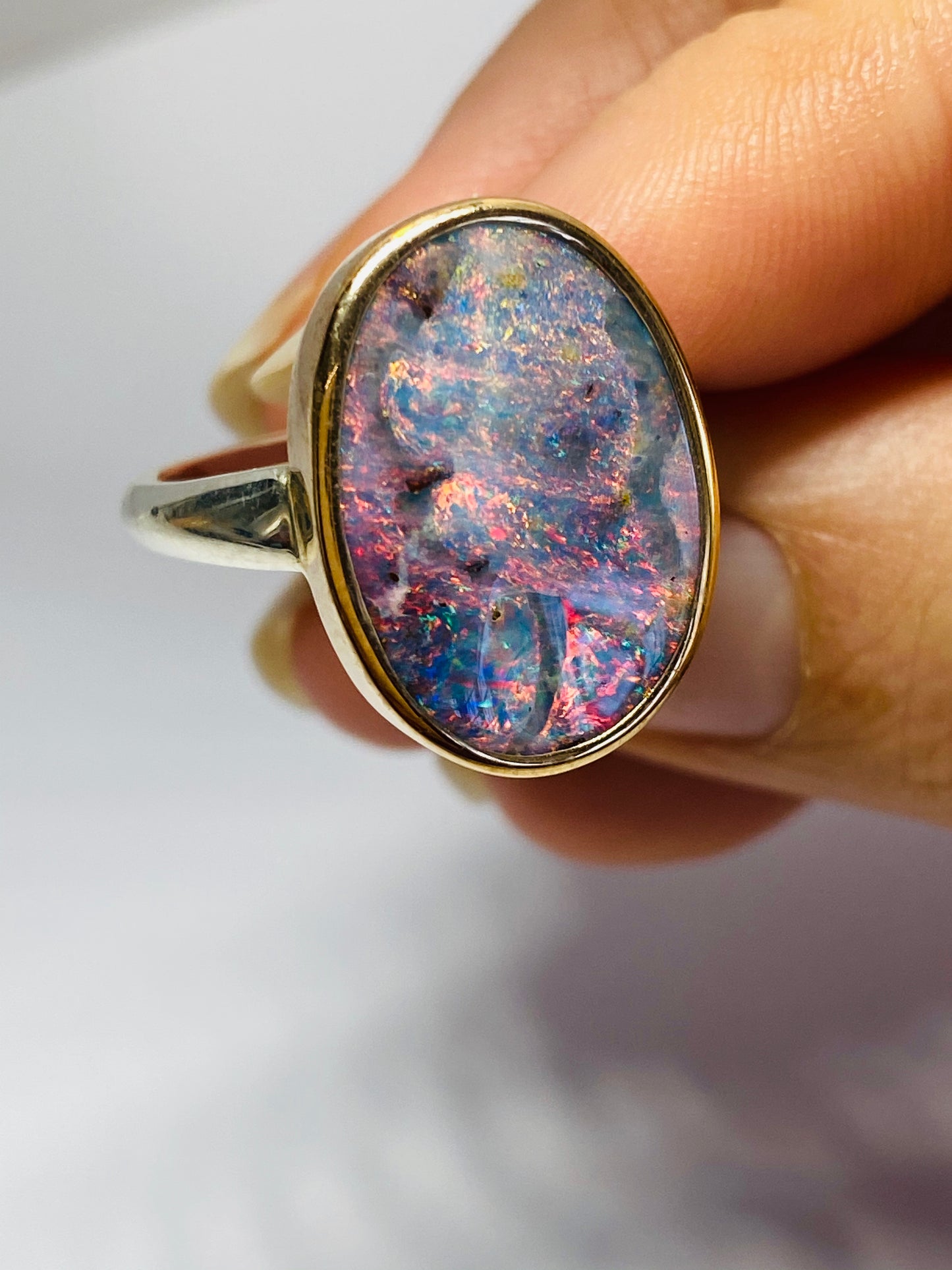 Bague Opale Voie Lactée Rose