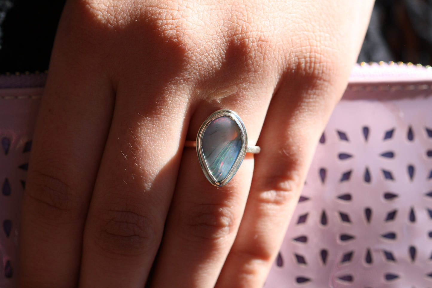 MISE À JOUR: Bague en argent opale en forme de larme