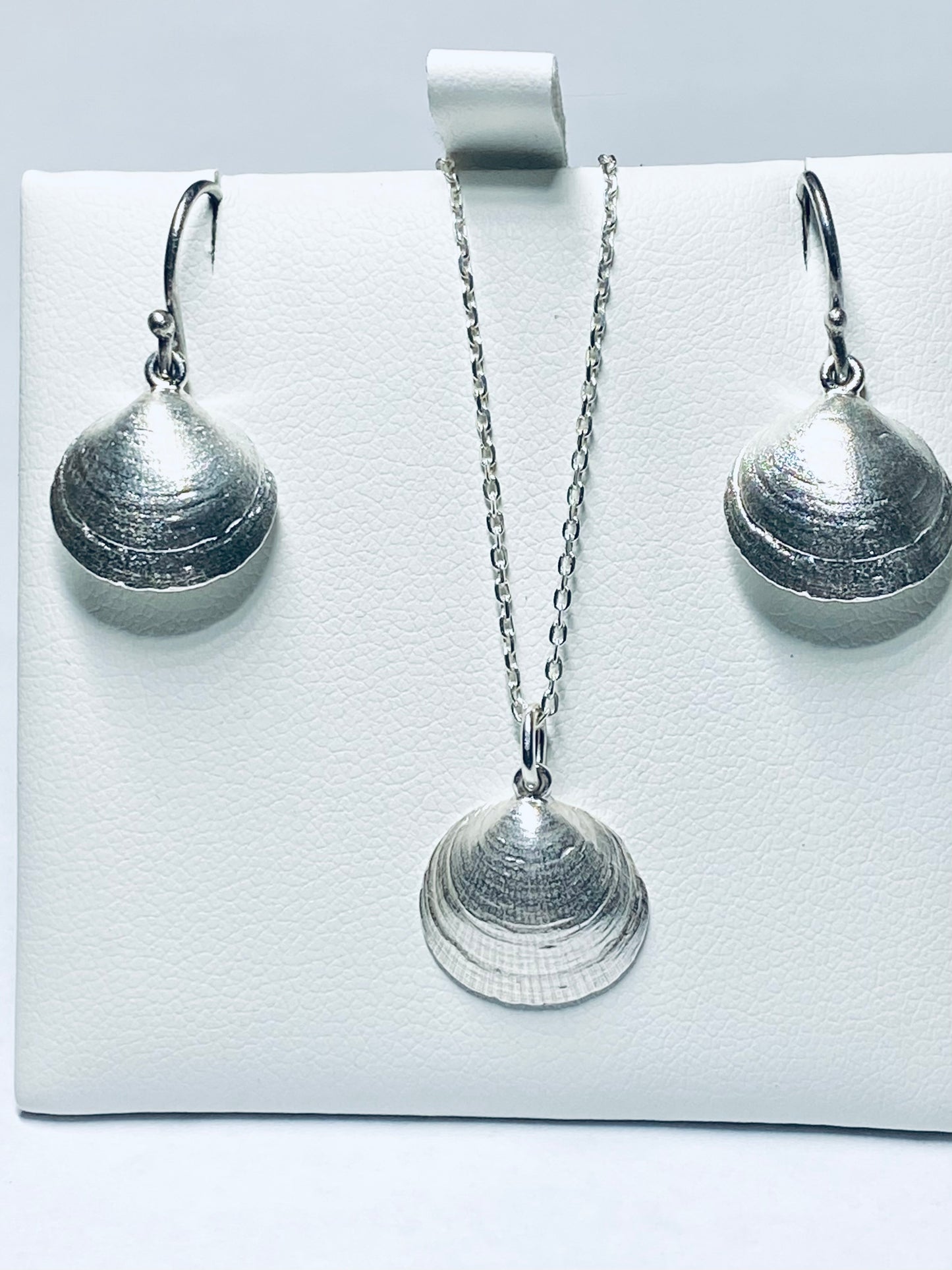 Coastal Weathered Silver Shell Drop Earrings