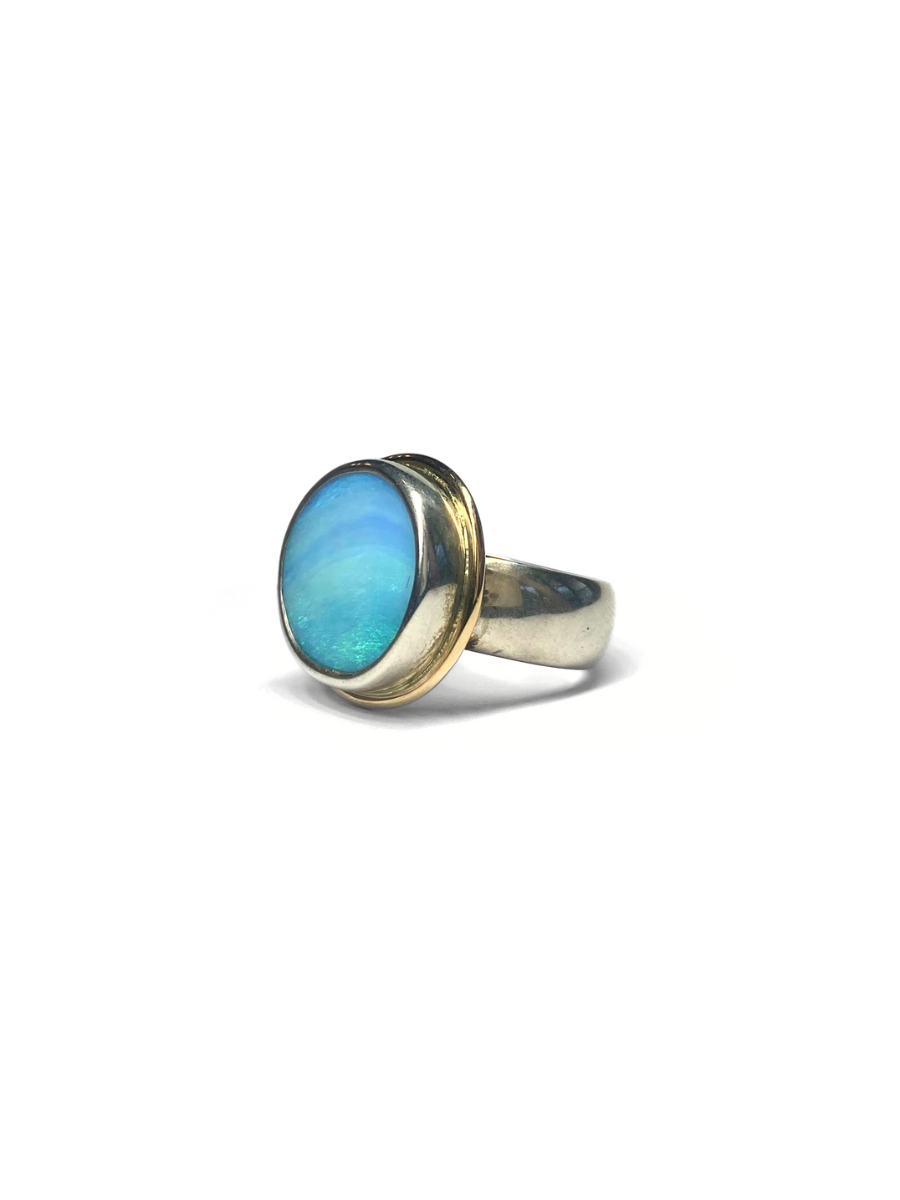 Bague Aqua Splash Opale Argent et Or