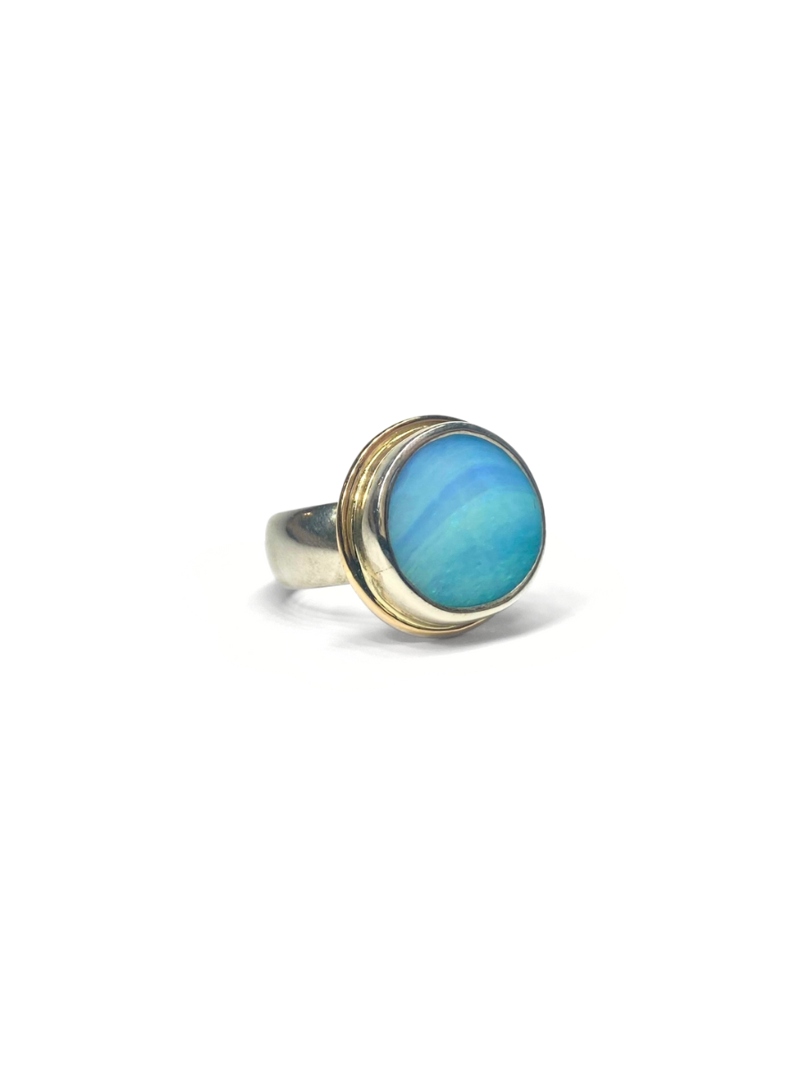 Bague Aqua Splash Opale Argent et Or