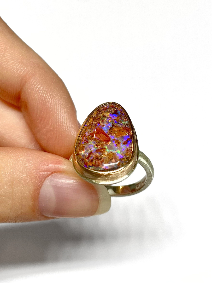 Buried Nebula Opal Ring