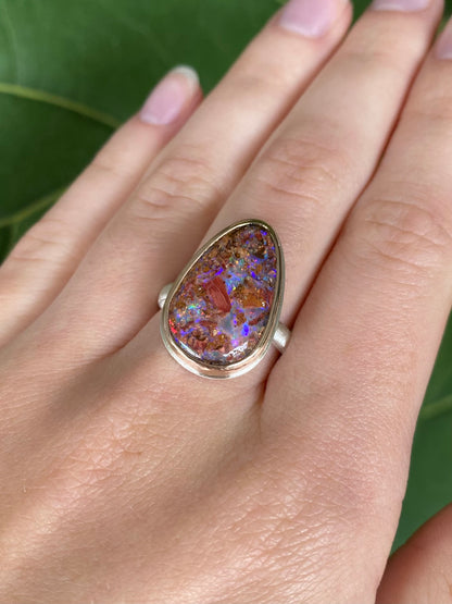 Buried Nebula Opal Ring
