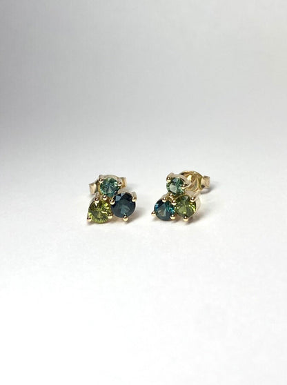 Citrus Sapphire Stud Earrings