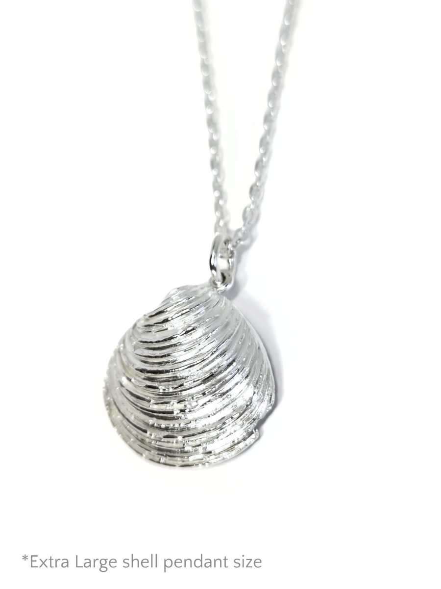 Coastal Silver Shell Pendant - Multiple Sizes