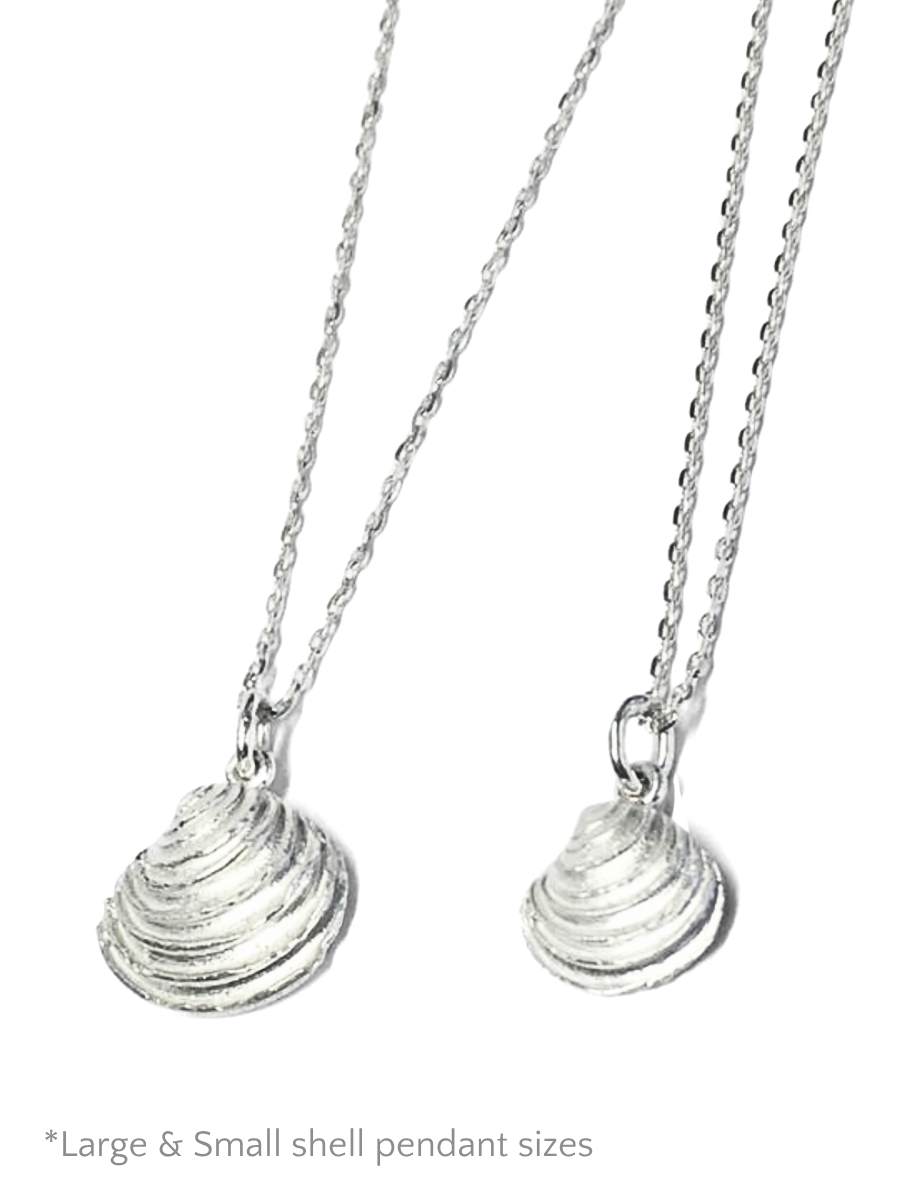 Coastal Silver Shell Pendant - Multiple Sizes
