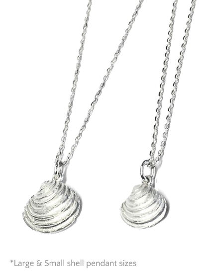 Coastal Silver Shell Pendant - Multiple Sizes