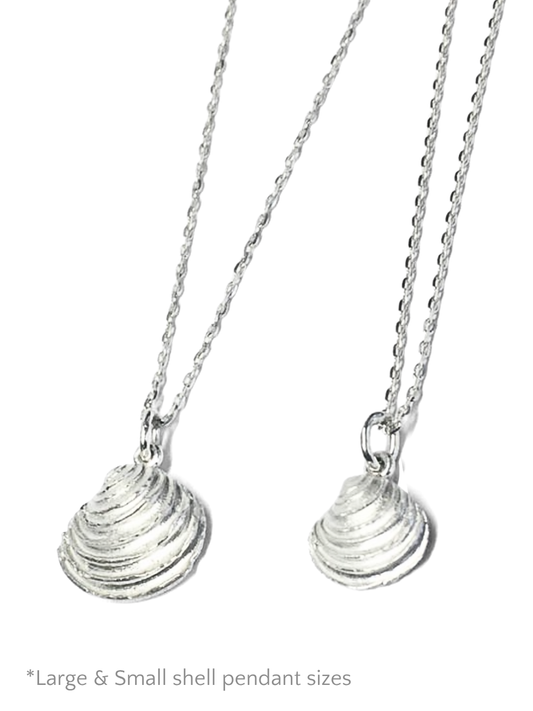 Coastal Silver Shell Pendant - Multiple Sizes