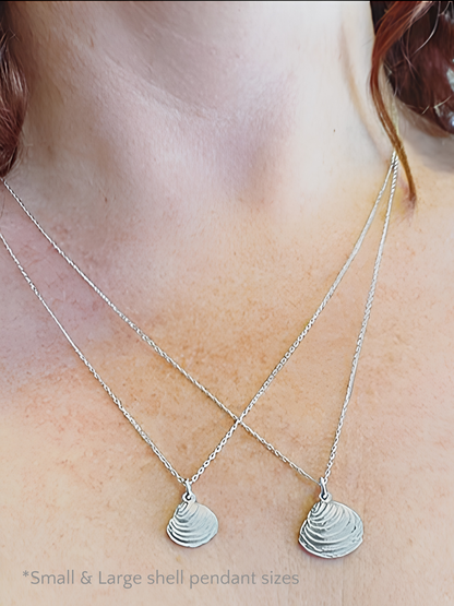 Coastal Silver Shell Pendant - Multiple Sizes