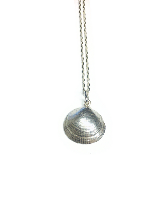 Coastal Weathered Silver Shell Pendant