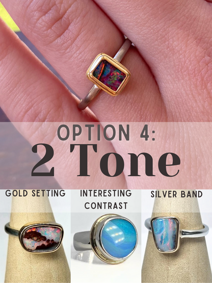 Over the Mountain Opal - custom made in a ring for you