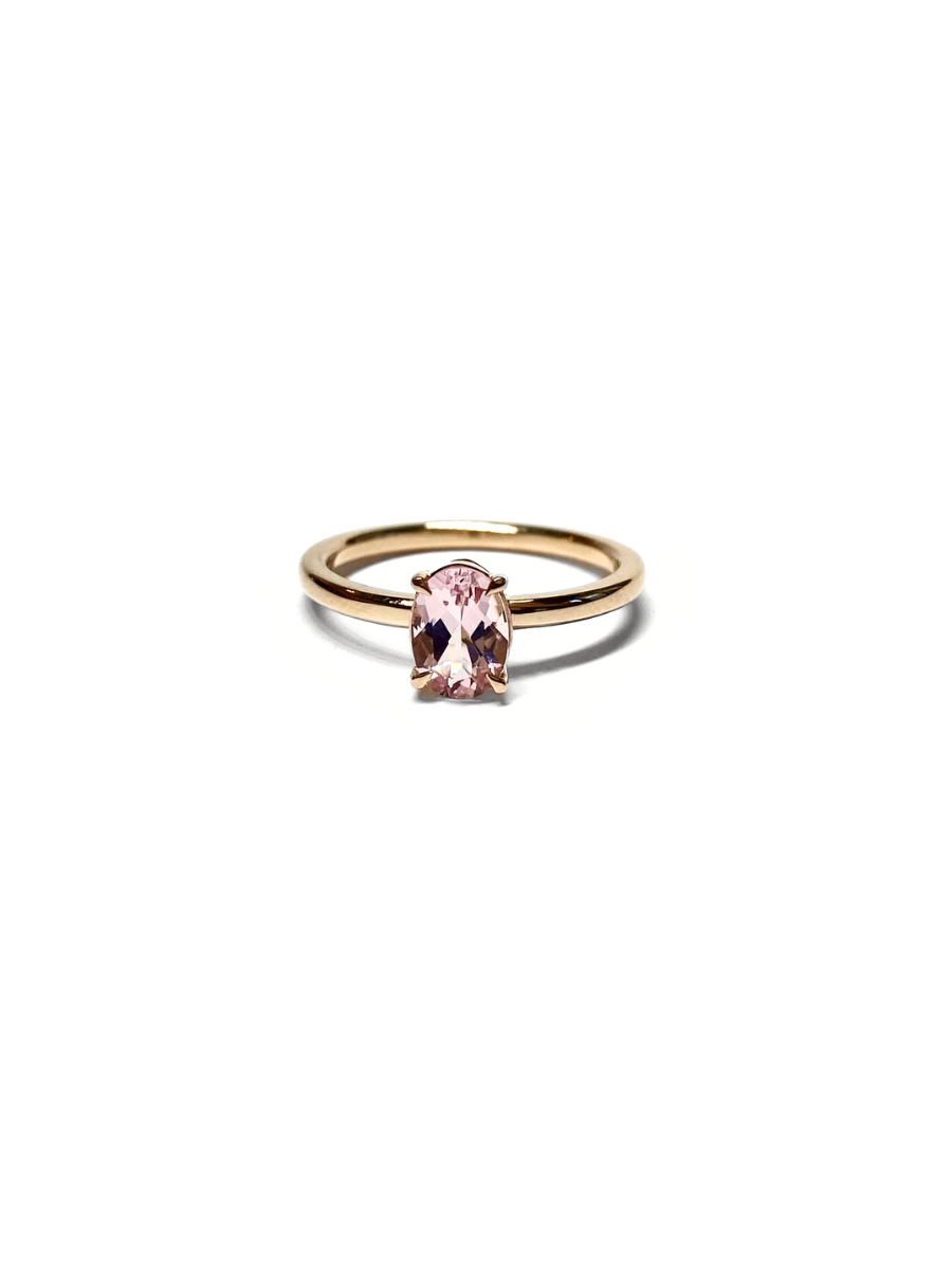 Dusty Pink Morganite Solitaire Ring