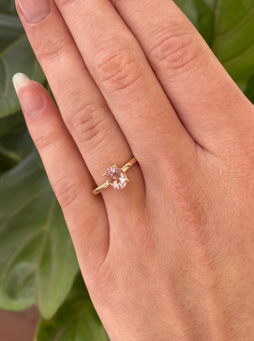 Dusty Pink Morganite Solitaire Ring