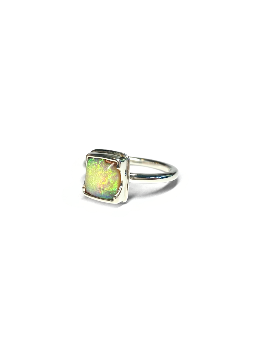 Galactic Glisten Opal and Silver Ring