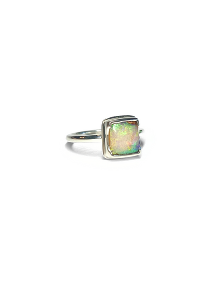 Galactic Glisten Opal and Silver Ring