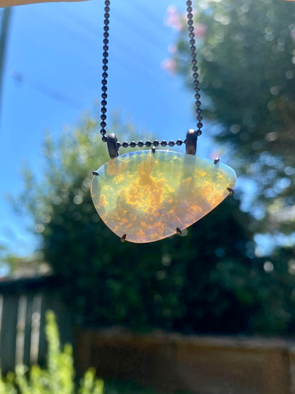 Glasshouse Mountains in the Clouds Opal Pendant