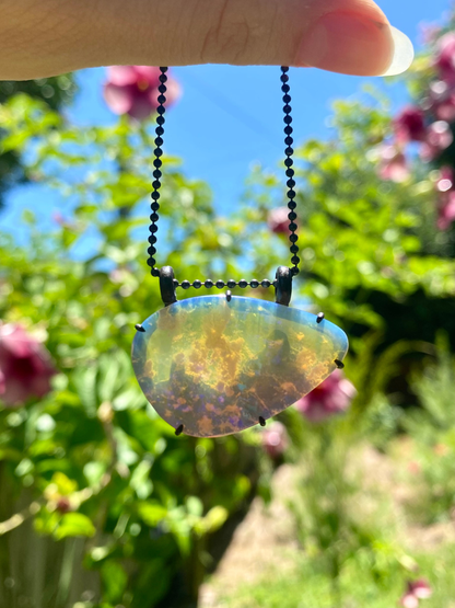 Glasshouse Mountains in the Clouds Opal Pendant