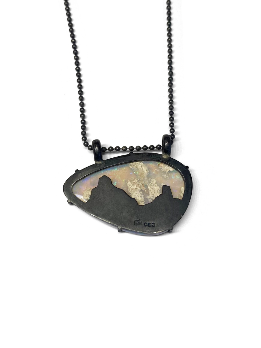 Glasshouse Mountains in the Clouds Opal Pendant