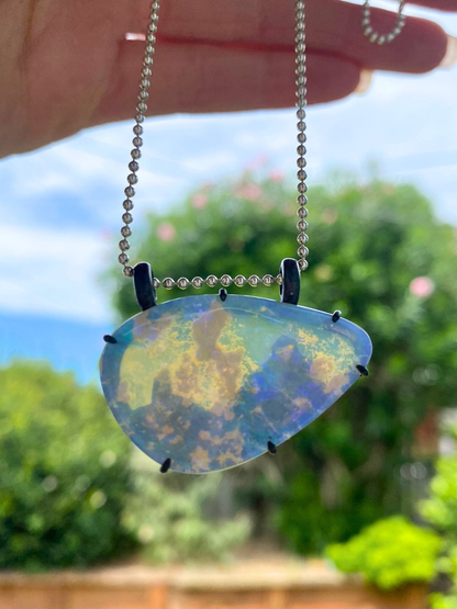 Glasshouse Mountains in the Clouds Opal Pendant