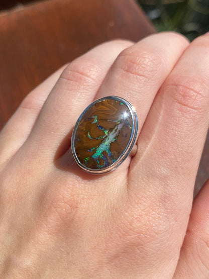 By the Stream Opal and Silver Ring