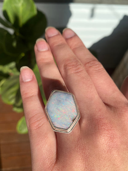 CJCOP23026 - Iceberg Opal Ring