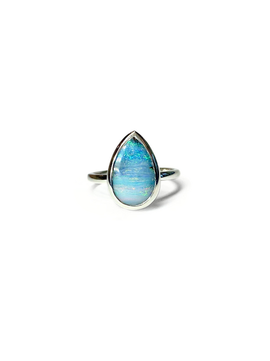 Icy Blizzard Opal Ring