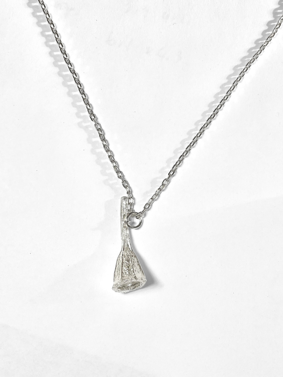 Long Silver Eucalyptus Seed Pod Pendant