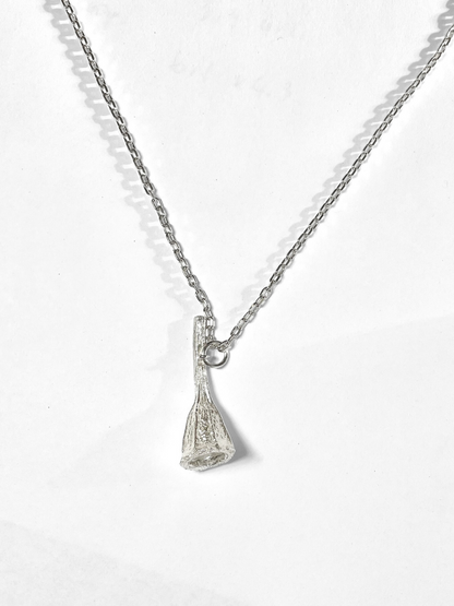 Long Silver Eucalyptus Seed Pod Pendant