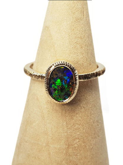 Bague Opale Vert Clair Poussière de Lune