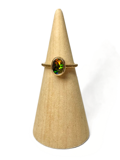 Bague Opale Vert Clair Poussière de Lune