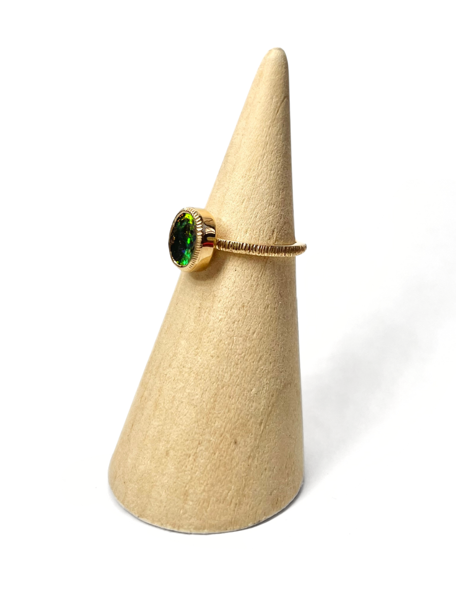 Bague Opale Vert Clair Poussière de Lune