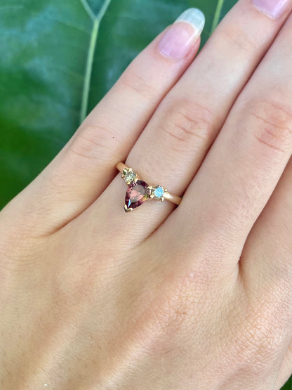 Musky Pink Spinel and Diamond Ring