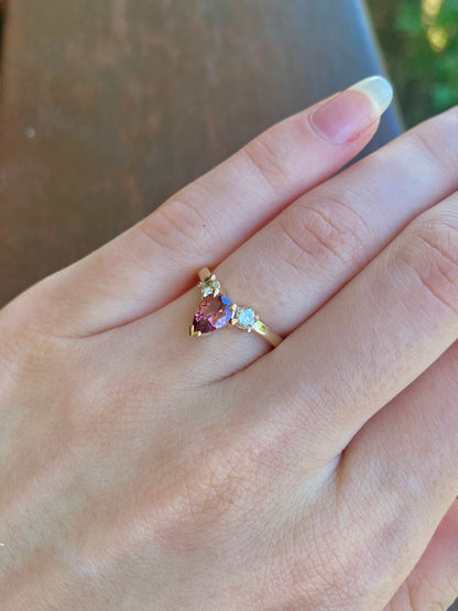 Musky Pink Spinel and Diamond Ring