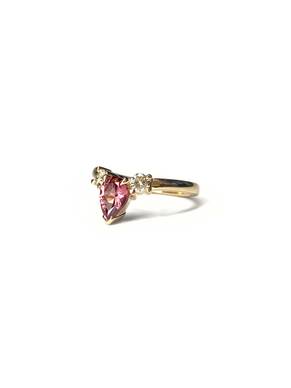 Musky Pink Spinel and Diamond Ring