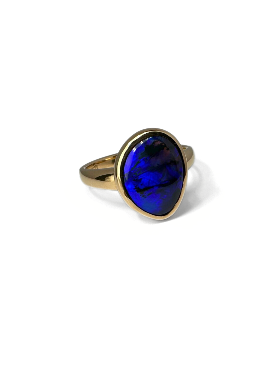 Bague Opale Noire Neon Nights