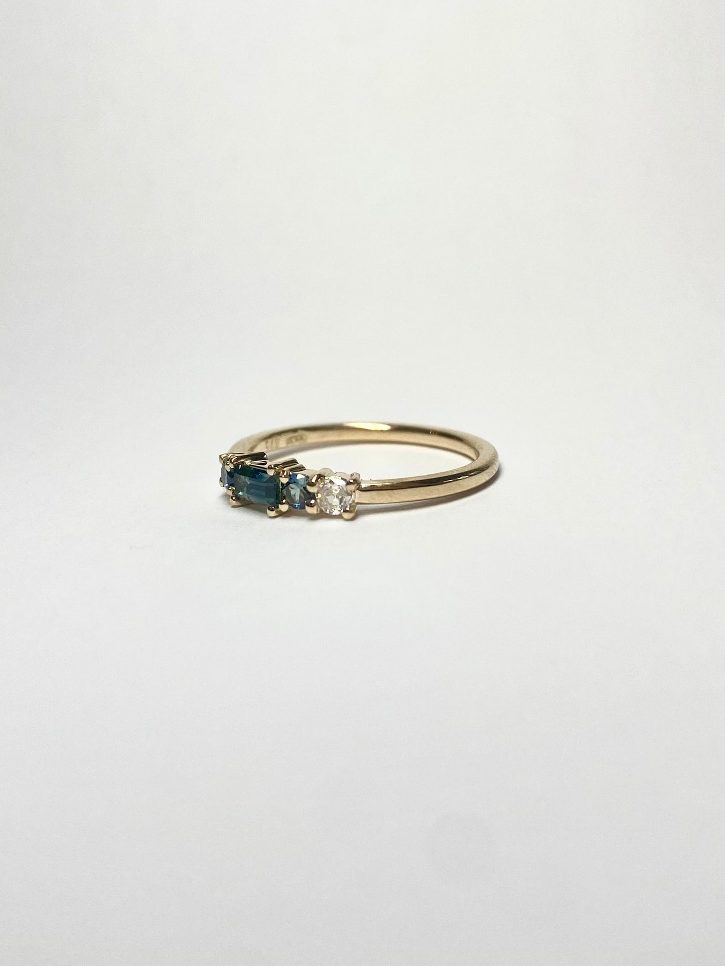 Ocean Wave Cluster Sapphire Ring