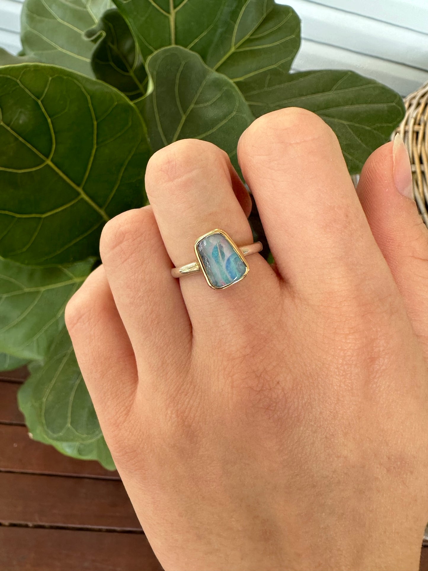 Pastel Shimmer Opal Ring