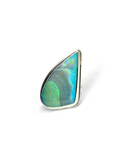 Peacock Sail Opal Ring