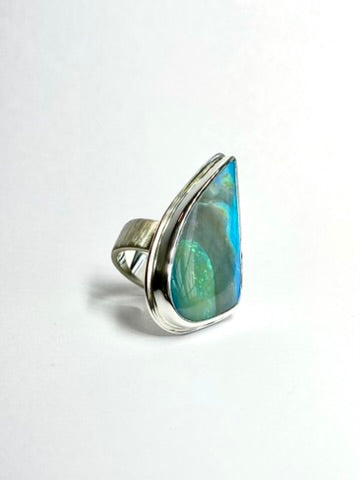 Peacock Sail Opal Ring