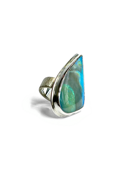 Peacock Sail Opal Ring