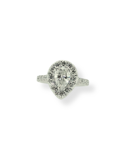 Pear Diamond with Diamond Halo Design