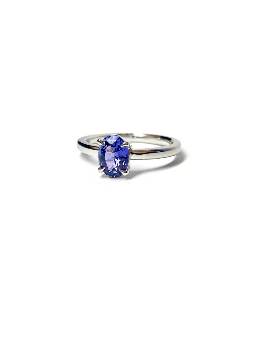 Periwinkle Solitaire Sapphire Ring