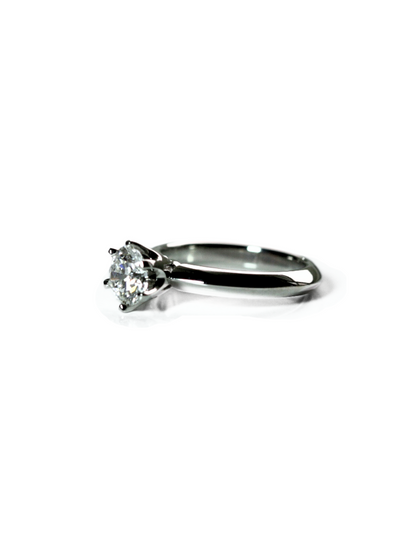 Platinum 6 Prong Solitaire Diamond Ring