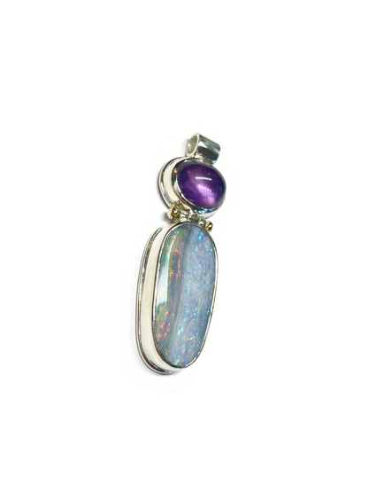 Purple Haze Opal and Amethyst Pendant