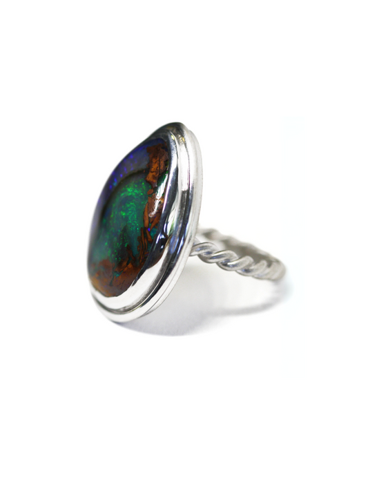 Bague Gaia en opale boulder du Queensland