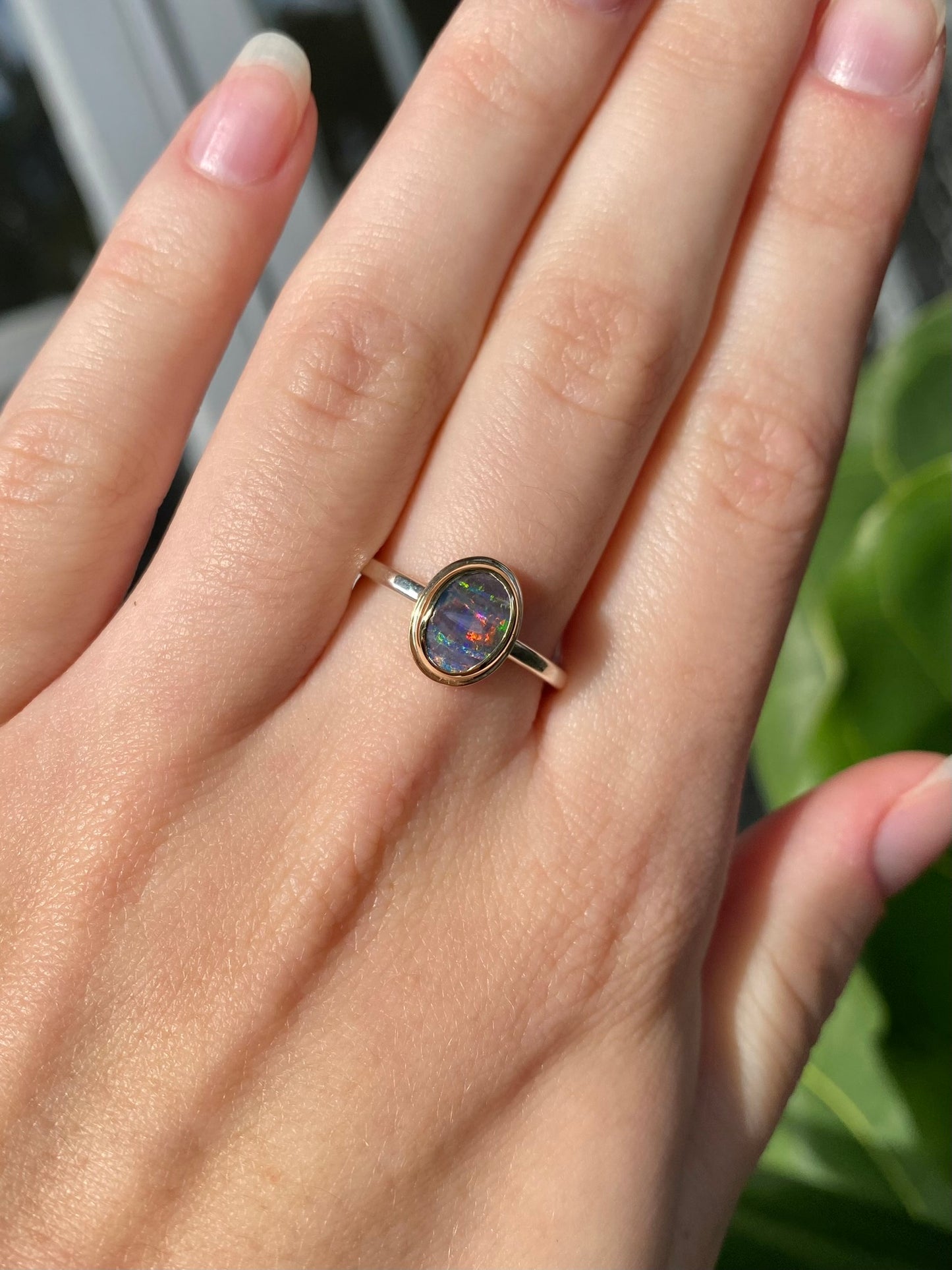 Rainbow Mini Galaxy Ring Yellow Gold and Silver