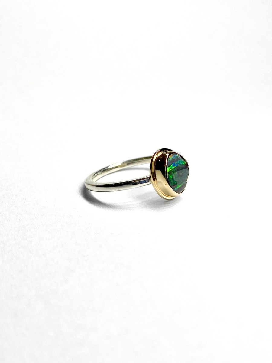 Rainbow Mini Galaxy Ring Yellow Gold and Silver