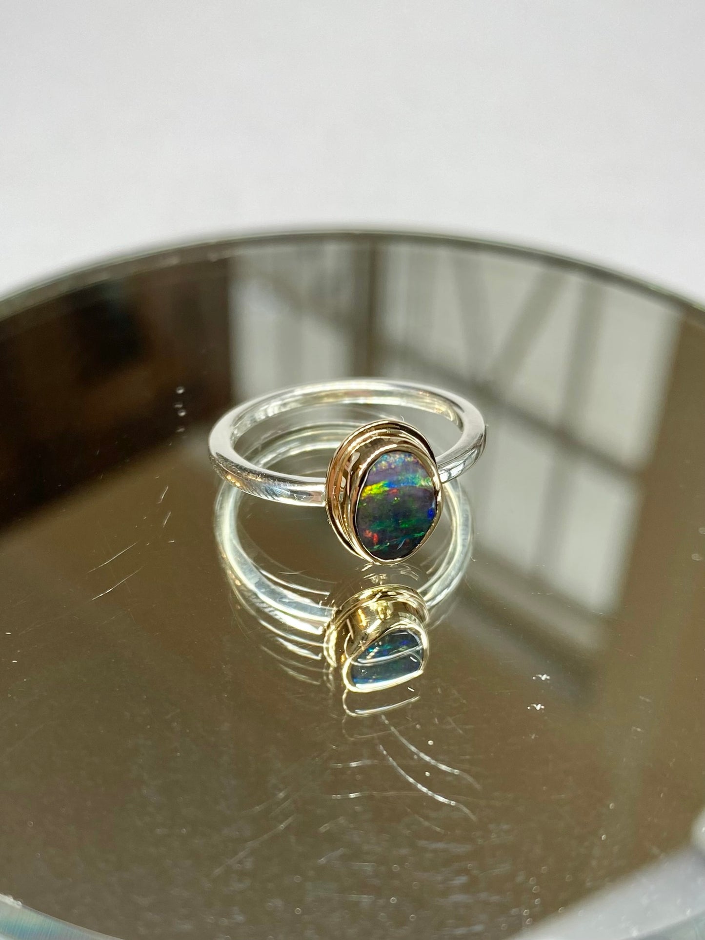 Rainbow Mini Galaxy Ring Yellow Gold and Silver